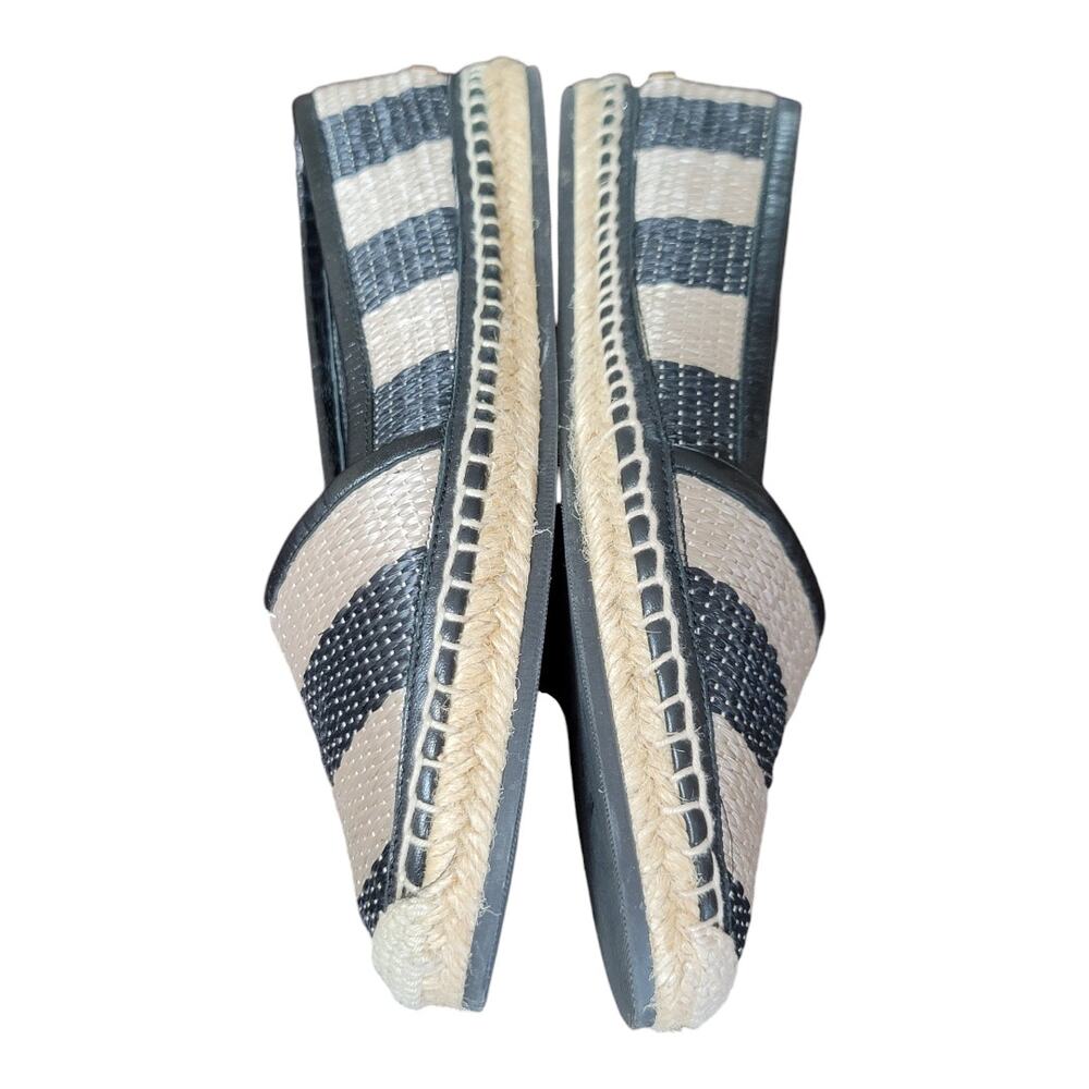 Burberry w/COA Hodgeson Women's Straw Stripped Espadrilles Slip On Flats - Picture 7 of 10
